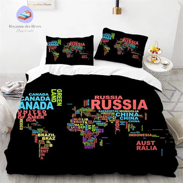 Housse de Couette Monde Nom des Pays